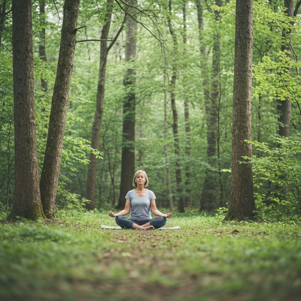 Osoba uprawiająca jogę w naturze